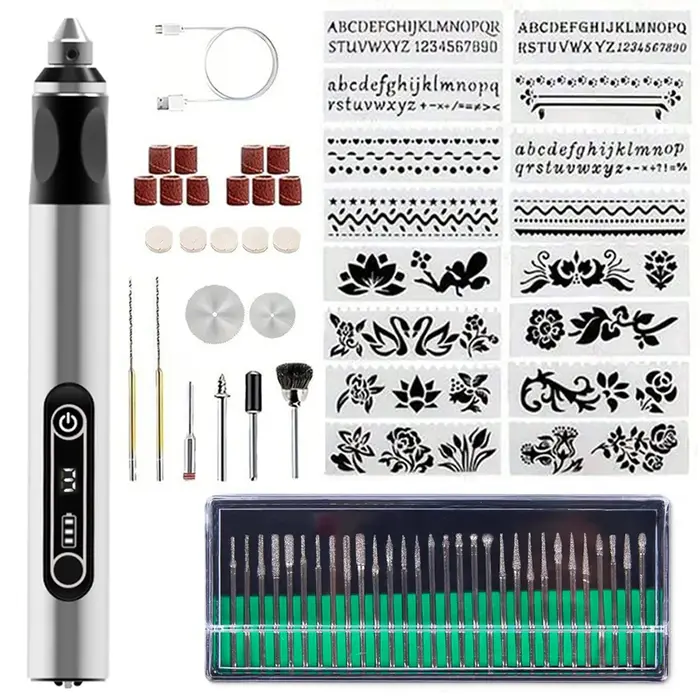 Kit d'outils rotatifs rechargeables USB JANGKLIFE pour la sculpture sur bois