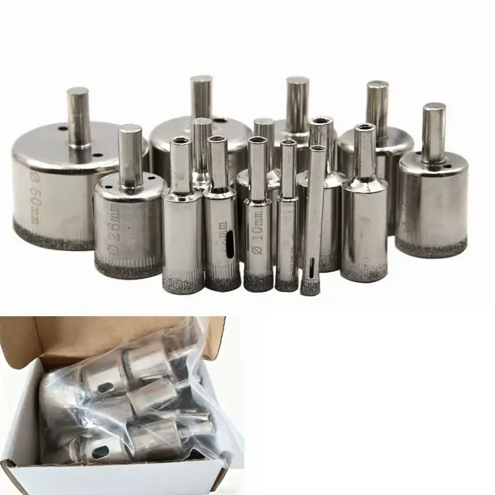 Lot de 15 ou 10 forets diamantés de 6 mm à 50 mm pour carrelage