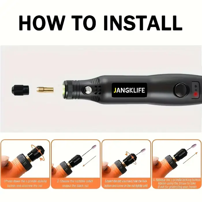 JANGKLIFE USB Kit d'outils rotatifs sans fil stylo de gravure sur bois bricolage pour bijoux métal v