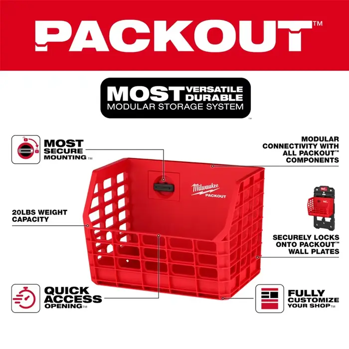 Milwaukee 48-22-8342 PACKOUT Bac de rangement robuste ouvert pour outils