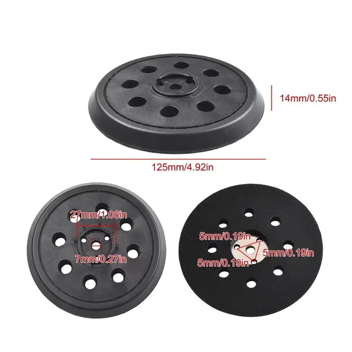 Plaque de ponçage de 5 pouces (125 mm) pour Bosch RS032 & RS031, plaques de ponçage auto-agrippantes