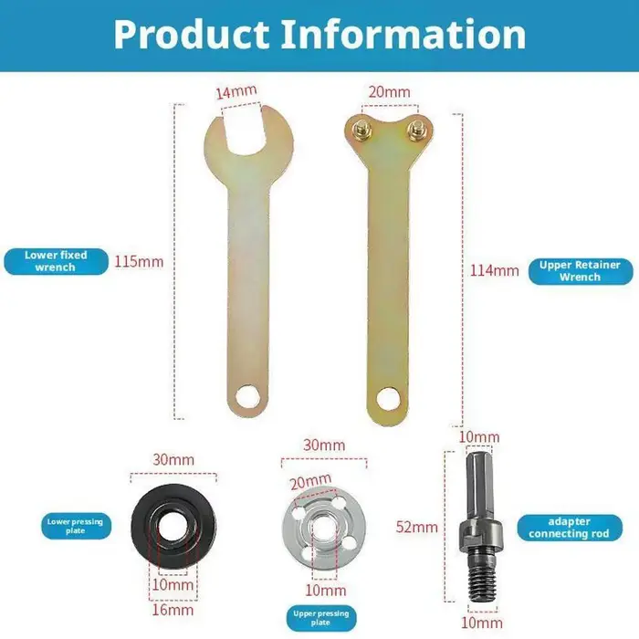 1 ensemble 5 pièces 10MM perceuse électrique Conversion meuleuse d'angle bielle pour disque de coupe roue de polissage adaptateur de support de poignée