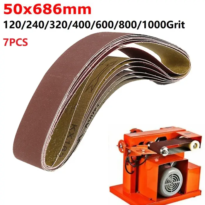 7 pièces ponçage bande Abrasive 120 240 320 400 600 800 1000 grains bandes abrasives en oxyde d'aluminium pour métal bois plastique ponceuse de meulage