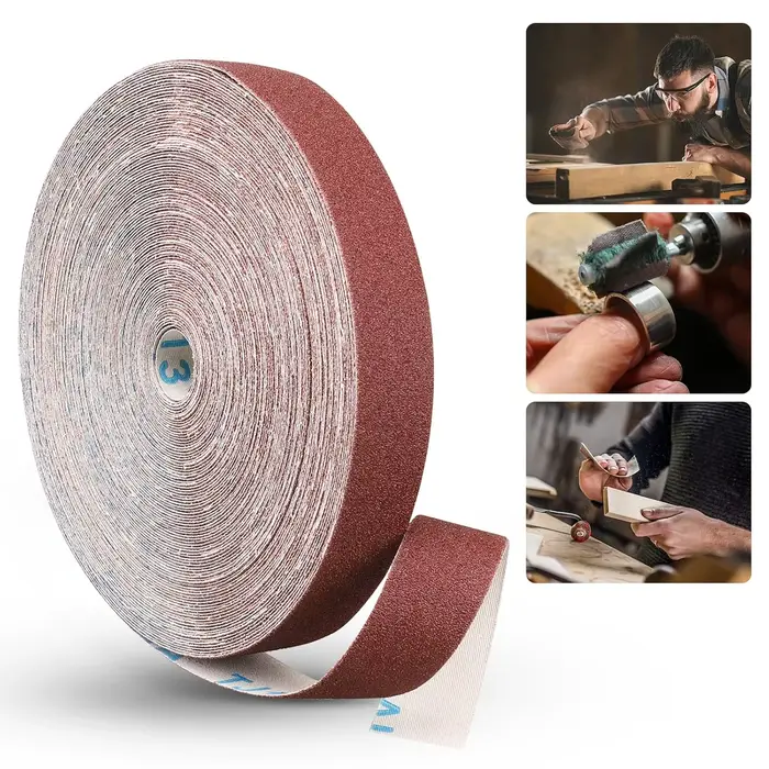 Rouleau de papier de verre de 6M (grain 80/150/320) – Feuilles abrasives en tissu émeri pour ponceuse à tambour