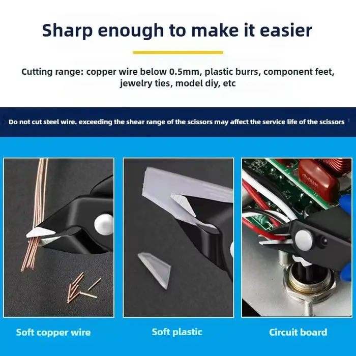 Pince coupante diagonale en plastique pour électricien