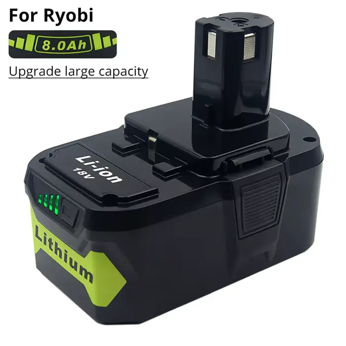 Batterie Rechargeable pour Ryobi ONE + RB18L50 RB18L40, 18V, 8,0 Ah/6,0 Ah/2,5 Ah, pour Ryobi ONE + 