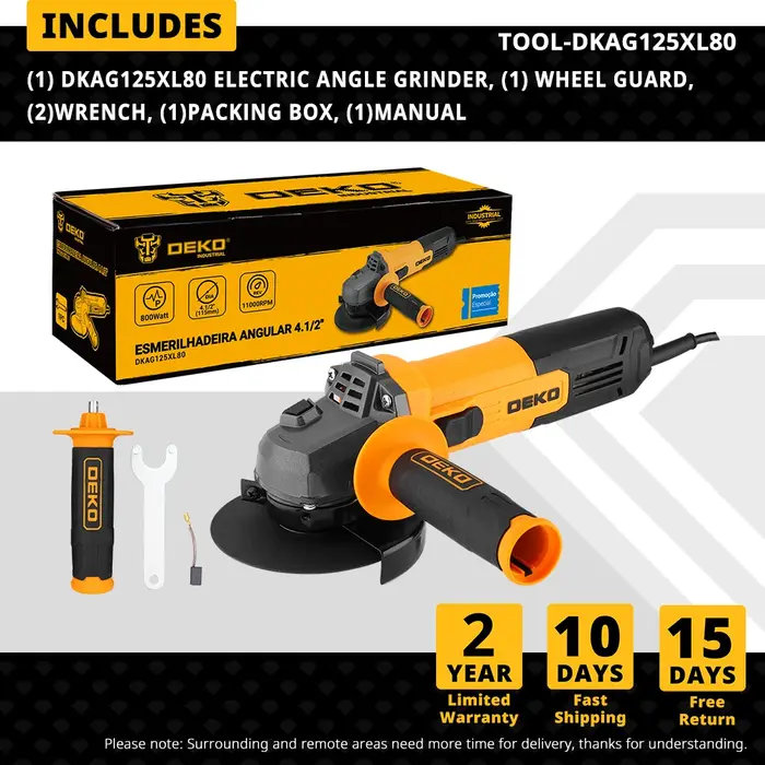 DEKO nouvelle rectifieuse d'angle électrique 115mm 800W 11000 tr/min métal bois outil