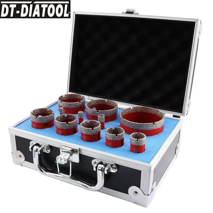 DIATOOL diamant forets Kit Triangle tige trou scie pour marbre granit porcelaine carrelage 11 pièces ensemble