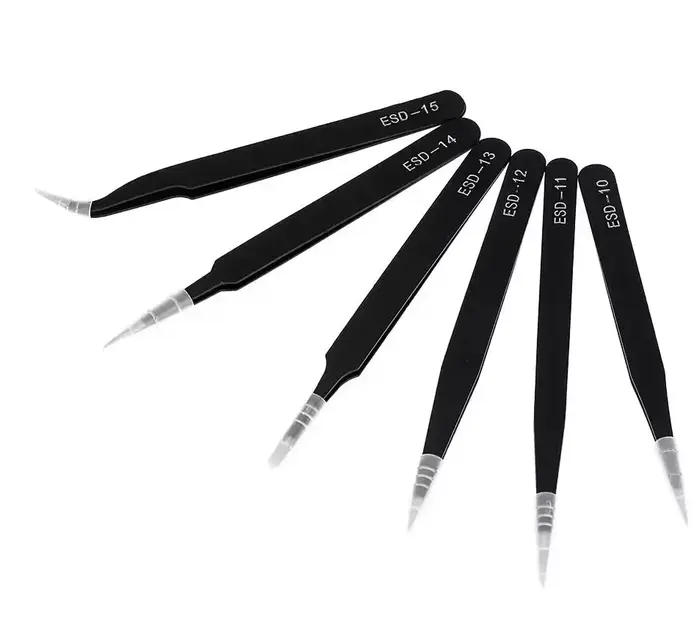 Pincettes antistatiques en acier inoxydable