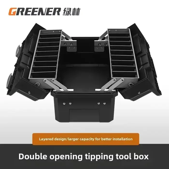 Green Forest – grande boîte à outils pliable à trois couches