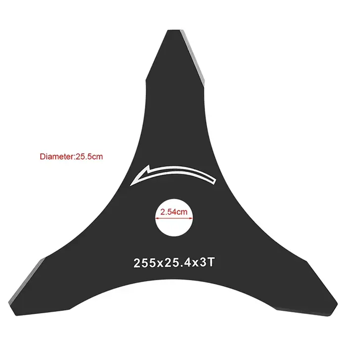1 pièce Lame de rechange universelle 3 mm à 3 dents tranchantes pour débroussailleuses à tige droite