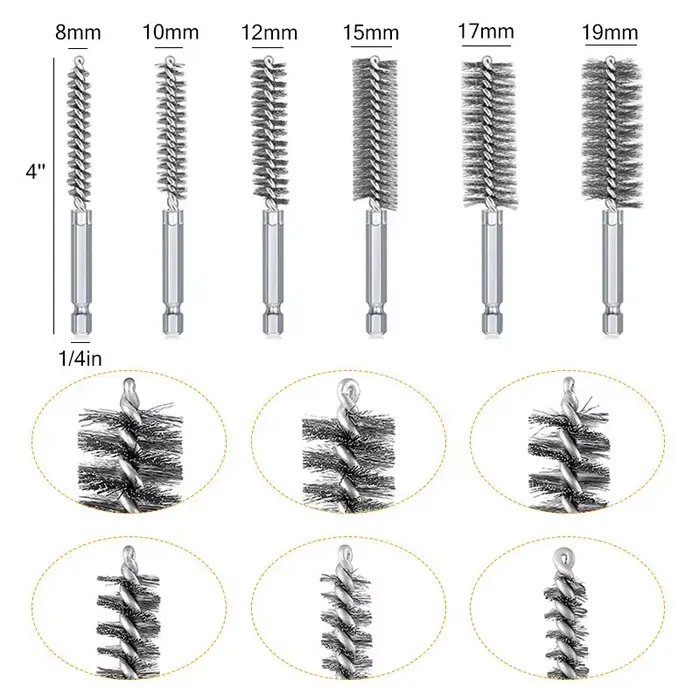 Kit de brosses métalliques en acier inoxydable
