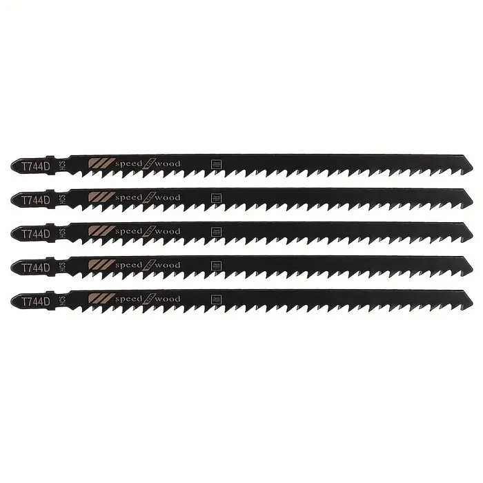Paquet de 5 lames de scie sauteuse T744D 180 mm pour la coupe du bois – coupes incurvées et droites de précision