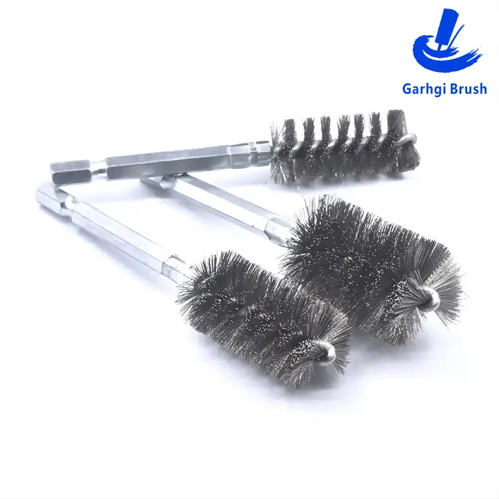 Brosse métallique à tige hexagonale de 1/4 pouces