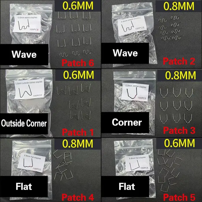 100pc pistolet à ongles de soudage agrafeuse à chaud agrafes 0.8/0.6mm pour soudeur en plastique Mac