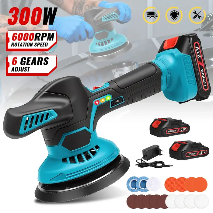 Makita – polisseuse électrique sans fil pour voiture, 6 vitesses, pot de polissage, outil, Machine d