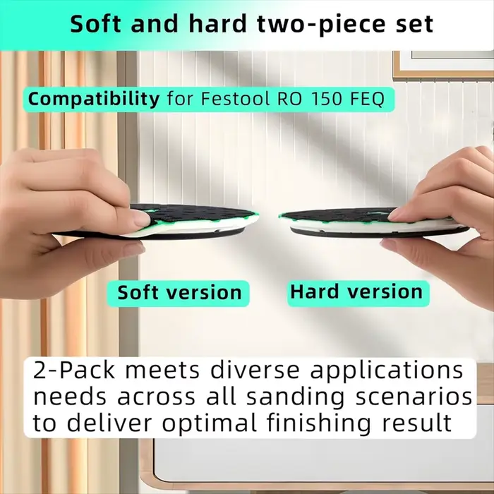 Platon de ponçage souple fiable + tampon de ponçage dur pour ponceuse Festool RO 150 FEQ, disques de