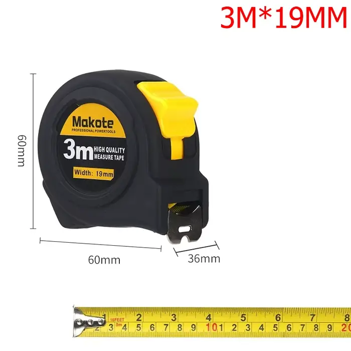 Ruban à mesurer 3M 5M 7.5M 10M précis clair métrique et pouce rétractable acier épaissi ménage mesur
