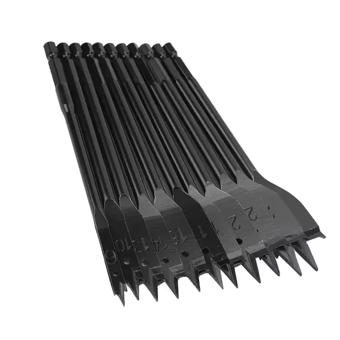 Jeu de forets à pelle, forets plats