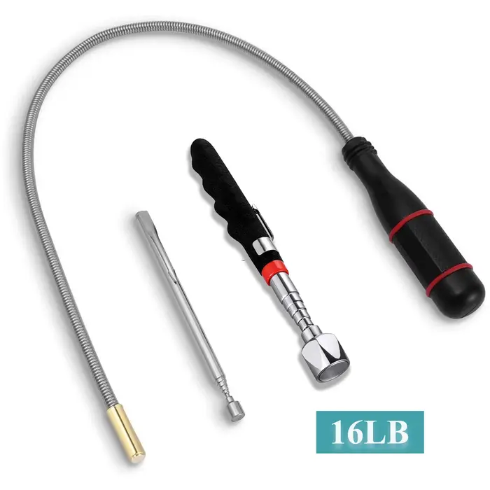 Ensemble de 3 outils de ramassage magnétiques télescopiques flexibles longs pour la réparation automobile