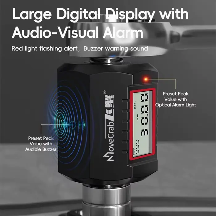 MoveCrab adaptateur de couple numérique 1/2 "Drive comprend des adaptateurs pour clé dynamométrique 