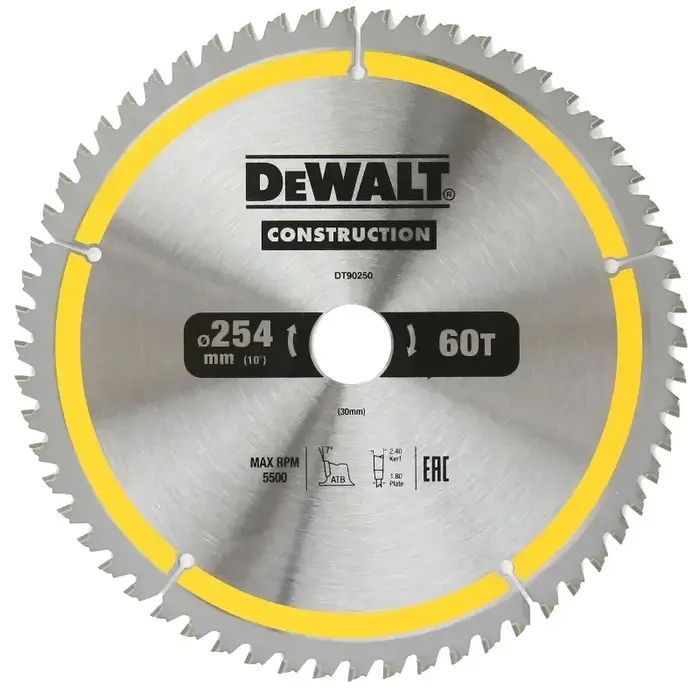 DEobcuT DT90272 DT90250 254MM * 60T/80T Construction Scie Circulaire Lame Accessoires Pour Outils Électriques DT90272-A9 DT90250-A9