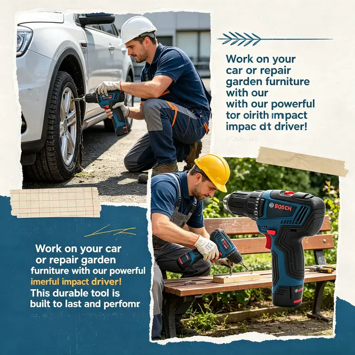 Perceuse électrique rechargeable Bosch 12V, poignée ergonomique, tournevis électrique, perçage précis pour atelier, projets de réparation quotidiens