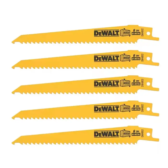 DEWALT DW4802 lames de scie alternative 6 pouces coupe du bois bi-métal cône arrière 5 pièces