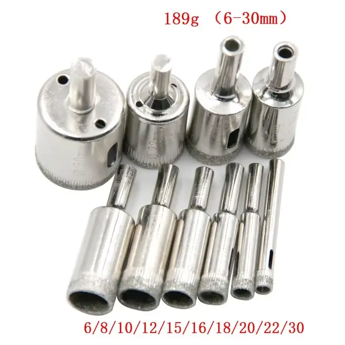 Lot de 15 ou 10 forets diamantés de 6 mm à 50 mm pour carrelage, verre, marbre, céramique – Scie clo