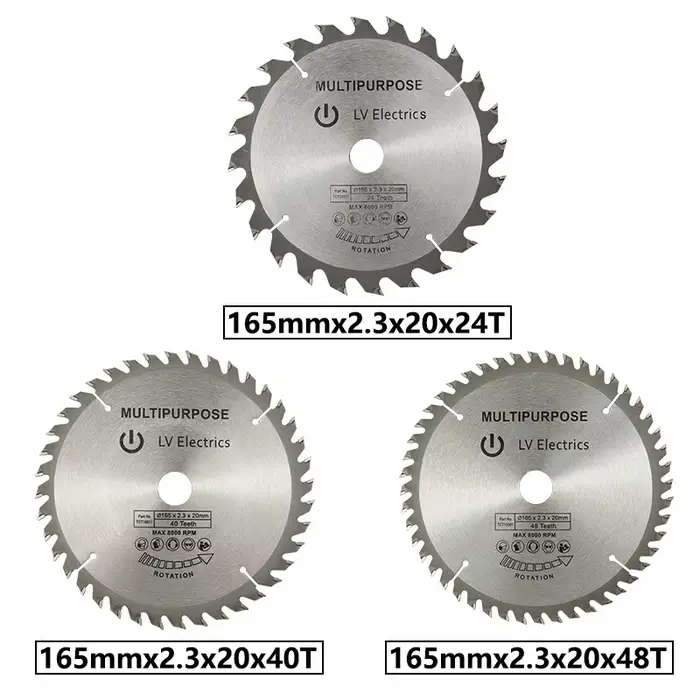 XCAN 165mm lame de scie circulaire TCT lame de scie en carbure pour outils de coupe du bois disque d