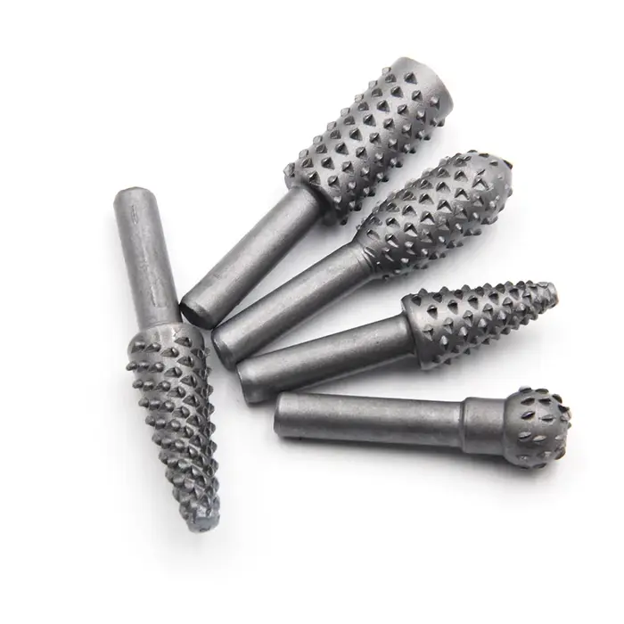 5pc argent travail du bois loup dent bâton fichier rotatif bricolage outil de meulage accessoires en