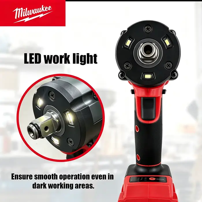 Clé à chocs sans fil Milwaukee 1/2' M18 FUEL Brushless 650N.m 9000RPM avec 3 lumières LED