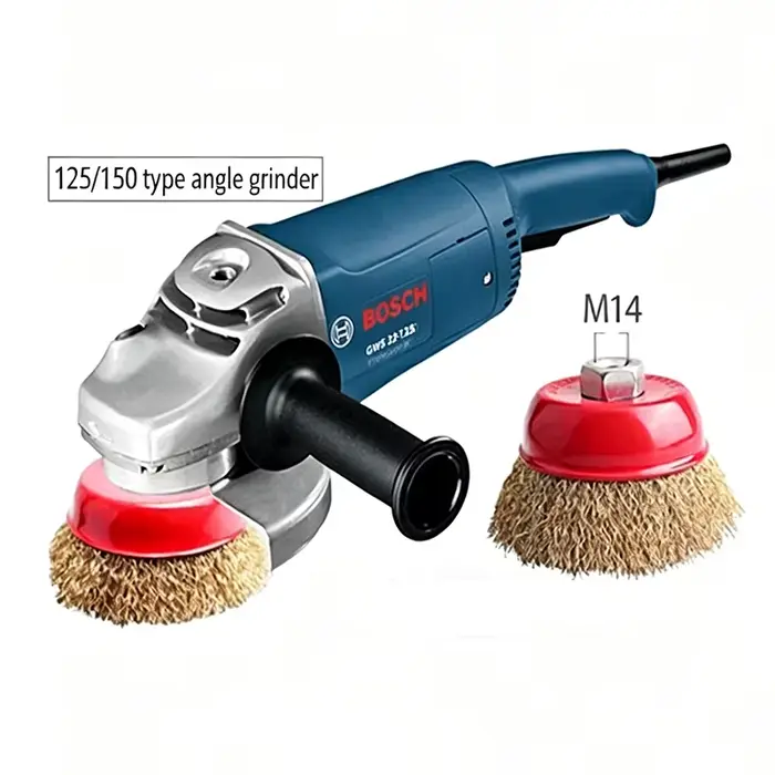 Brosse en fil d'acier de 4 pouces (125-150 mm) pour meuleuse d'angle