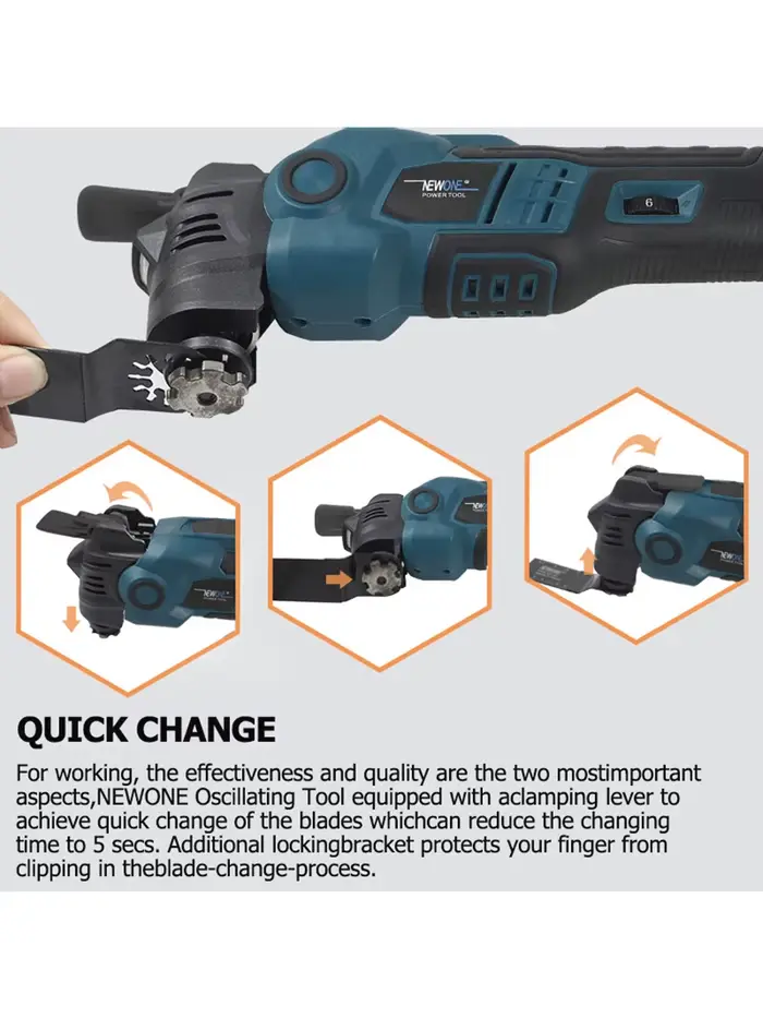 Outil oscillant à dégagement rapide sans balais NEWONE 18V