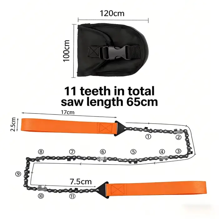 Scie à fil dessinée à main portative extérieure à 11 dents-idéal pour le terrain
