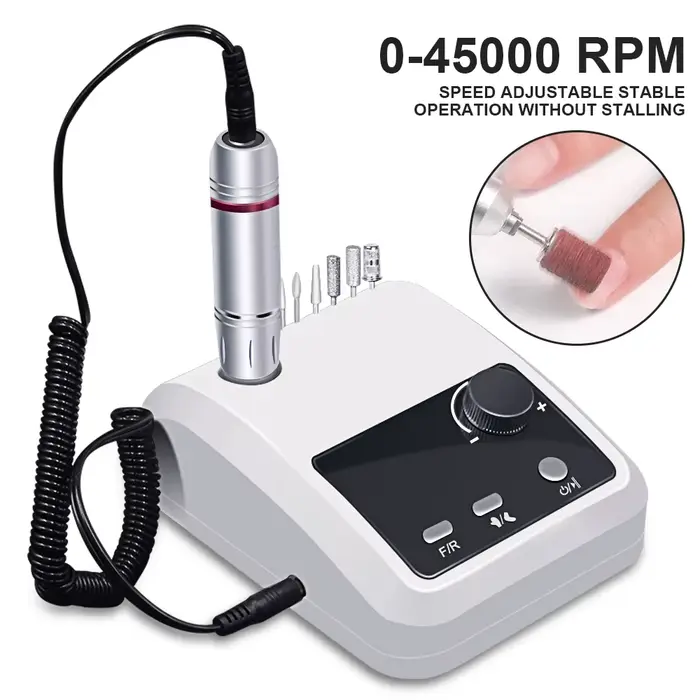 Perceuse à ongles électrique 45000 tr/min, lime électrique, affichage HD, stylo de manucure en métal, ponceuse professionnelle pour tour à ongles