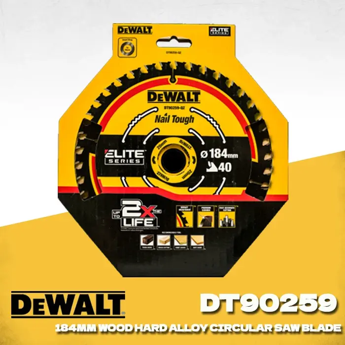 Lame de scie circulaire DEWALT DT90257 DT90259 184 mm 24T Extreme 2X Life