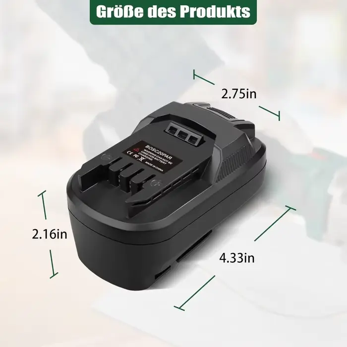 Adaptateur de batterie BOSC18PAR pour Bosch vers Parkside