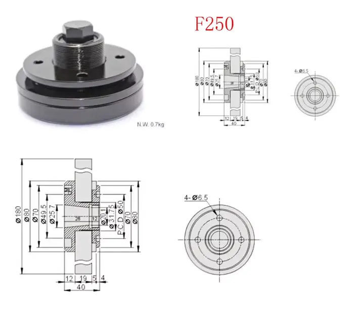 Bride de meuleuse, bride F250 F350, pince de meule 250 614 618, applicable pour rectifieuse, 1 pièce