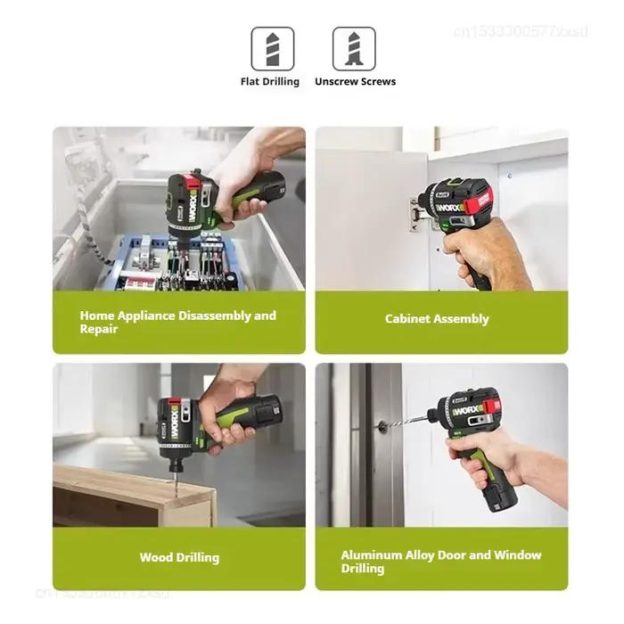 2025 Worx WU139 perceuse sans fil tournevis à percussion électrique sans brosse mandrin en métal Rechargeable couple