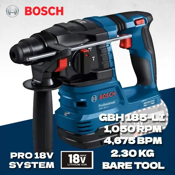BOSCH GBH 185-LI marteau rotatif professionnel sans brosse perceuse à percussion SDS PLUS 18V martea