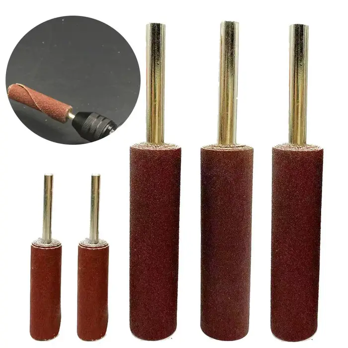 Grande bande de ponçage en papier de verre à tête cylindrique avec tambour