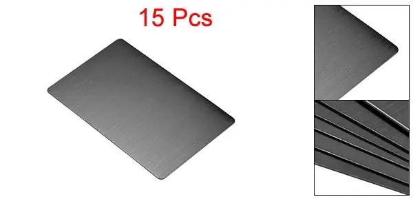 Uxcell 15 pièces d'épaisseur 0.4mm en acier inoxydable carte en métal vierge