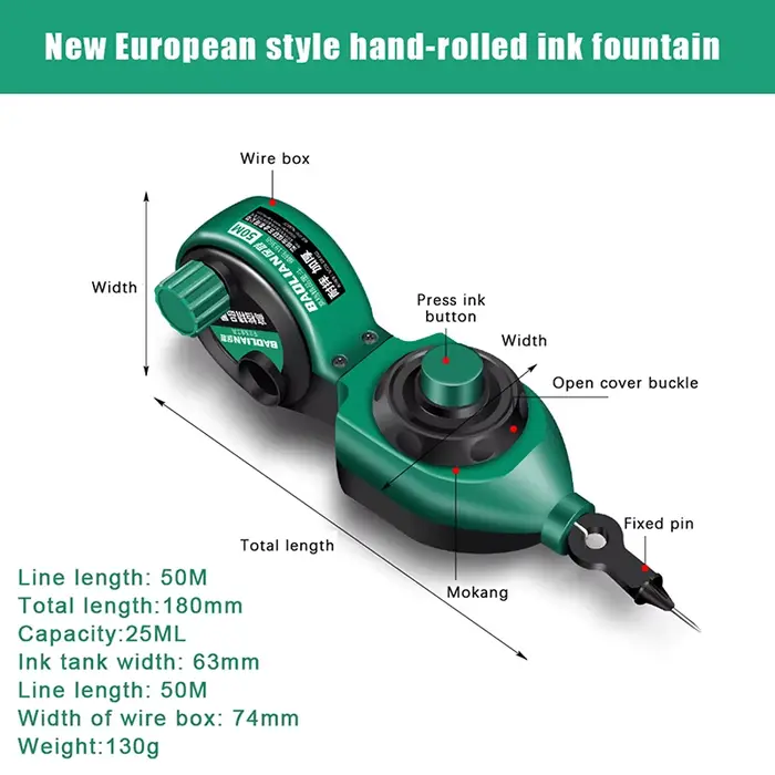 Encre de traçage durable pour menuiserie, marqueur de ligne, encre de construction, outils de menuis