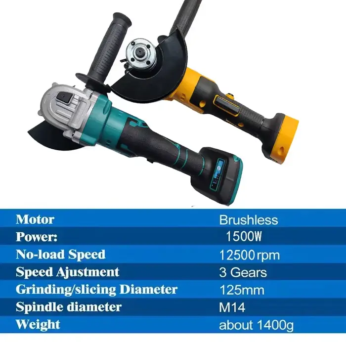 VILASTING M14 meuleuse d'angle électrique sans brosse 100MM/125MM outil de coupe du bois vitesse Variable pour Makita 20v batterie broche