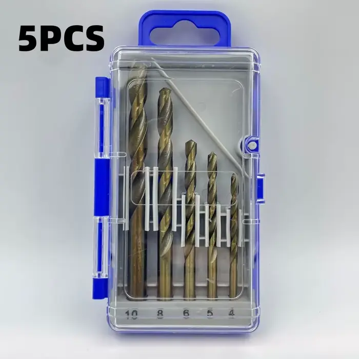 Ensemble de 5 forets métalliques M35 avec étui, forets de qualité supérieure pour l'acier inoxydable