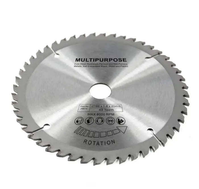Lame de scie circulaire en carbure pour disque de coupe en aluminium, fer et acier, 165mm × 2.3mm × 