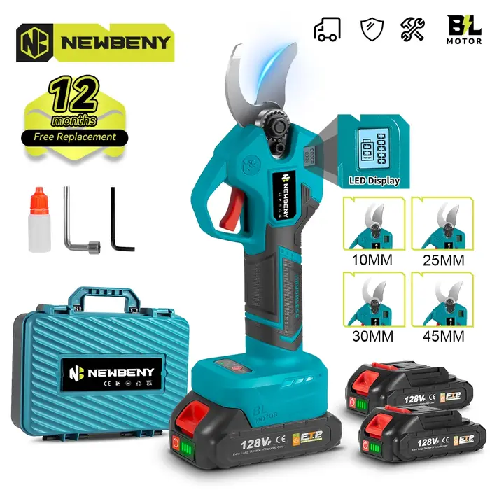 NEWBENY – sécateur électrique sans balais, 30mm, 4 vitesses, sans fil, pour jardin, arbres fruitiers