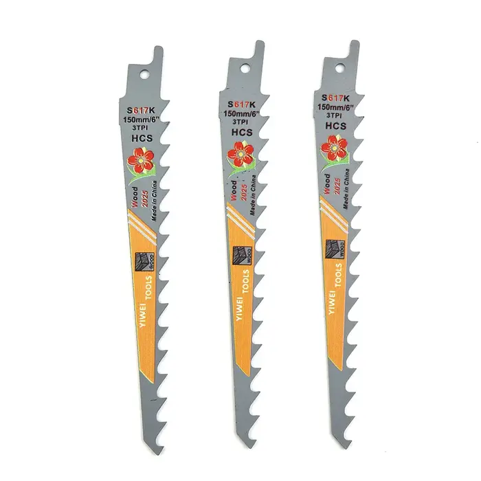 3 pièces 150mm 3 TPI HCS lames de scie alternative scie sabre scie à main Multi pour bois métal PVC