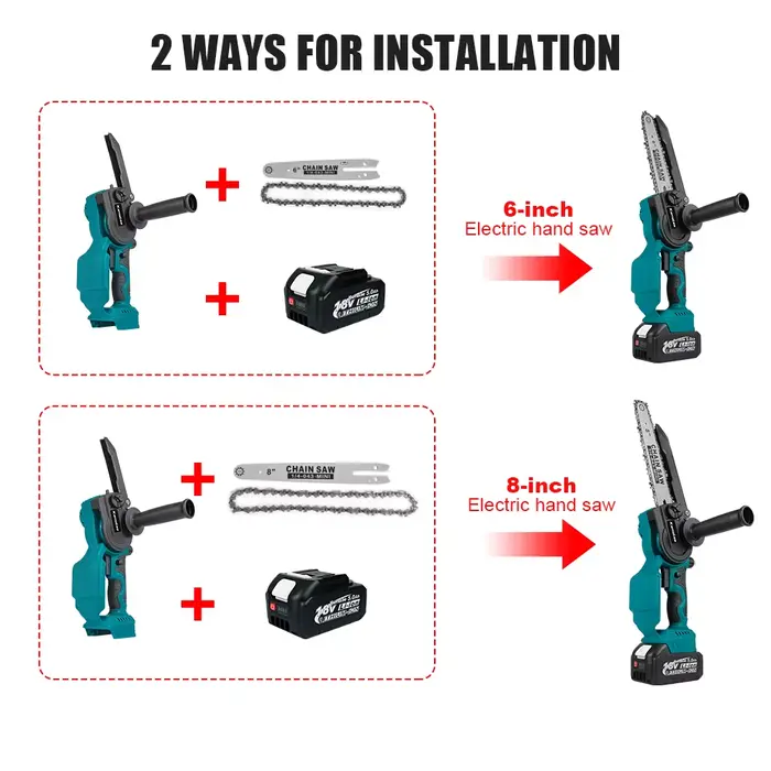 Kamolee-Mini scie électrique sans balais aste, scie JOSaw, coupe-bois, élagage, outils électriques de jardin, 6 po, 8 po